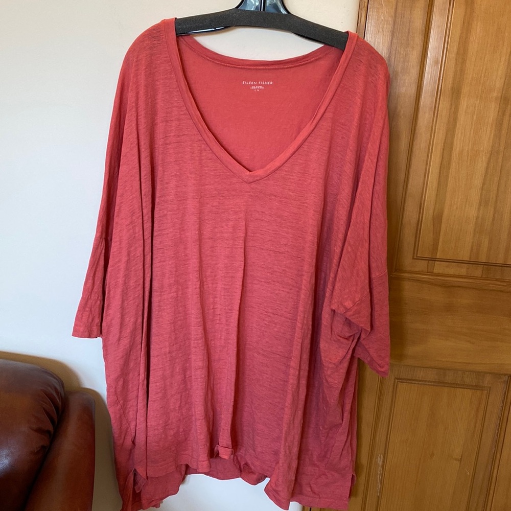 Eileen Fisher Pink V-Neck Tunic